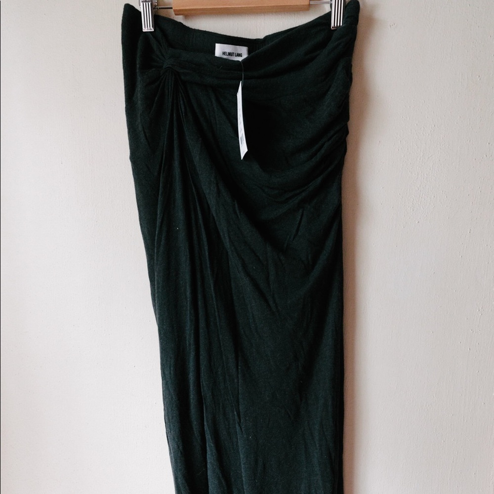 Helmut Lang Long Dark Gray Wrap Skirt in Small